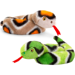 Keel Toys Pluche Knuffel Dieren Kleine Opgerolde Slangen Bruin En 65 Cm - Knuffeldier - Groen
