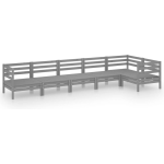 Vidaxl 6-delige Loungeset Massief Grenenhout - Gris