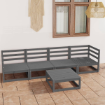 Vidaxl 5-delige Loungeset Massief Grenenhout - Gris