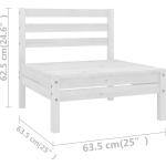 Vidaxl 5-delige Loungeset Massief Grenenhout Wit