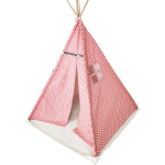 Wigwam Tipi Speeltent Floortje - Indianen Tent - Met Vloer Kussen - Linnen En Katoen - Roze