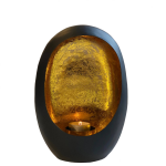 Casa Di Elturo Kandelaar Golden Egg - Zwart/goud - Large - H 21 Cm
