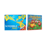 Mattel Spellenbundel - Bordspel - 2 Stuks - Scrabble Junior & Jakkiebak! Kippenkak!