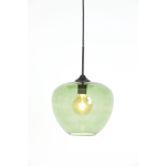 Light & Living Light&living Hanglamp Ø30x25 Cm Mayson Glas-mat Zwart - Oranje