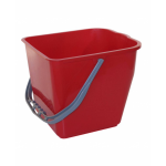 Synx Tools Emmer - Mopwagen - Werkwagen - Schoonmaak/schoonmaakartikelen - Rolemmers - 10 Liter - Rood