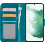 Basey Samsung Galaxy S22 Ultra Hoesje Book Case Kunstleer Cover Hoes - Turquoise