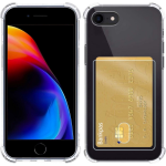 Basey Hoes Voor Iphone 7 Hoesje Met Pasjeshouder Transparant Card Case Shock Hoes