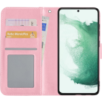 Basey Samsung Galaxy S22 Plus Hoesje Book Case Kunstleer Cover Hoes - Licht - Roze