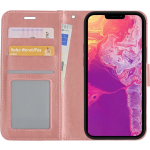 Basey Iphone 13 Pro Hoesje Bookcase Kunstleer - Iphone 13 Pro Hoes Flip Case Book Cover - Rose Goud