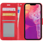 Basey Iphone 13 Pro Hoesje Bookcase Kunstleer - Iphone 13 Pro Hoes Flip Case Book Cover - Rood