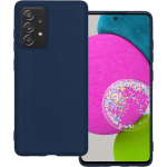 Basey Samsung Galaxy A52 Hoesje Siliconen Hoes Case Cover - Donker - Blauw