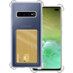 Basey Samsung Galaxy S10 Hoesje Siliconen Hoes Case Cover Met Pasjeshouder - Transparant