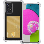 Basey Samsung Galaxy A52 Hoesje Siliconen Hoes Case Cover Met Pasjeshouder - Transparant