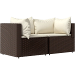 Vidaxl 3-delige Loungeset Met Kussens Poly Rattan - Marrón