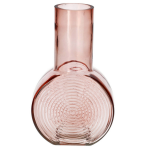 Bellatio Design Bloemenvaas - Oud - Transparant Glas - D6 X H23 Cm - Vazen - Roze