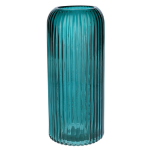 Bellatio Design Bloemenvaas - Petrol - Transparant Glas - D10 X H25 Cm - Vazen - Blauw
