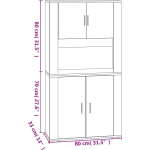 Vidaxl Hoge Kast Bewerkt Hout Wit