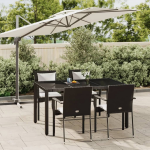 Vidaxl 5-delige Tuinset Met Kussens Poly Rattan - Negro