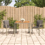 Vidaxl 3-delige Tuinset Met Kussens Poly Rattan - Grijs