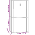 Vidaxl Hoge Kast Bewerkt Hout Hoogglans Wit