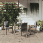 Vidaxl 5-delige Tuinset Met Kussens Poly Rattan - Grijs