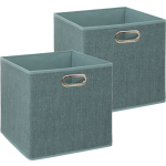 Set Van 2x Opbergmand 29 Liter Ijs Linnen 31 X 31 X 31 Cm - Opbergmanden - Blauw