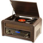 Fenton Retro Platenspeler Met Bluetooth - Nashville - Cd, Mp3, Fm / Dab Radio - Ingebouwde Speakers - Bruin