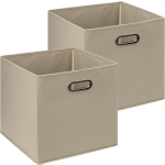 Set Van 2x Opbergmand 29 Liter Taupe Linnen 31 X 31 X 31 Cm - Opbergmanden