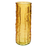 Bellatio Design Bloemenvaas/goud- Transparant Glas - D10 X H25 Cm - Vazen - Geel