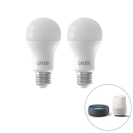 Calex Set van 2 smart E27 dimbare LED lampen A60 mat 8,5W 806 lm 2200-4000K