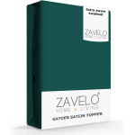 Slaaptextiel Zavelo Deluxe Katoen-satijn Topper Hoeslaken Donker-lits-jumeaux (180x200 Cm) - Groen