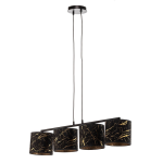 Emibig - Hanglamp Broddi 4 BL Marbel Zwart 100 cm - Goud