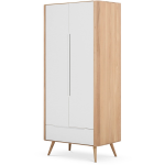 Gazzda Ena wardrobe houten garderobekast whitewash - 90 x 200 cm - Bruin