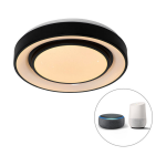 QAZQA LED Plafondlamp jochie Modern - D 38cm - Zwart