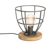 QAZQA Tafellamp arthur - Bruin - Industrieel - D 25cm - Grijs