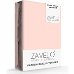 Slaaptextiel Zavelo Deluxe Katoen-satijn Topper Hoeslaken-lits-jumeaux (180x220 Cm) - Roze