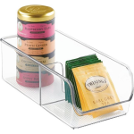 Idesign - Open Opbergbox Met 2 Vakken, 25.9 X 12.7 X 8.9 Cm, Kunststof, Transparant - Idesign Linus