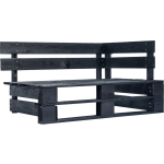 vidaXL Tuinhoekbank pallet hout - Zwart