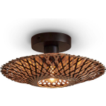 Good&Mojo Plafonniere Kalimantan - Bamboe|Zwart - Ø30cm - Bruin