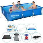 Bestway Steel Pro Rechthoekig Zwembad - 300 X 201 X 66 Cm Met Accessoires - Voordeelpakket - Blauw