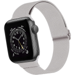 Basey Apple Watch Se (44mm) Bandje Stof Nylon Apple Watch Band Smart Watch Bandje - Grijs