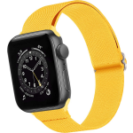 Basey Apple Watch Se (44mm) Bandje Stof Nylon Apple Watch Band Smart Watch Bandje - Geel