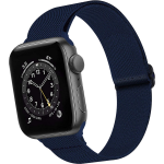 Basey Apple Watch Se (44mm) Bandje Stof Nylon Apple Watch Band Smart Watch Bandje - Blauw