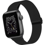 Basey Apple Watch Se (40mm) Bandje Stof Nylon Apple Watch Band Smart Watch Bandje - Zwart