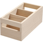 Idesign - Opbergbox Met Handvat, 3 Vakken, 12.7 X 25.4 X 10.2 Cm, Paulownia Hout - Idesign Eco Wood - Bruin