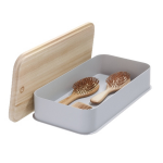 Idesign - Opbergbox Met Deksel, 21.3 X 43 X 7.6 Cm, Paulownia Hout, - Idesign Eco Storage - Grijs