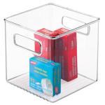 Idesign - Opbergbox Met Handvat, 15.5 X 15.5 X 15.5 Cm, Kunststof, Transparant - Idesign Linus