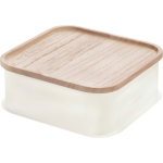 Idesign - Opbergbox Met Deksel, 21.3 X 21.3 X 7.6 Cm, Paulownia Hout, Kokoswit - Idesign Eco Storage - Beige