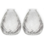 Bellatio Design Bloemenvaas - 2x - Helder - Transparant Glas - D14 X H16 Cm - Vazen