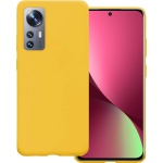 Basey Xiaomi 12 Pro Hoesje Siliconen Hoes Case Cover Xiaomi 12 Pro- - Geel